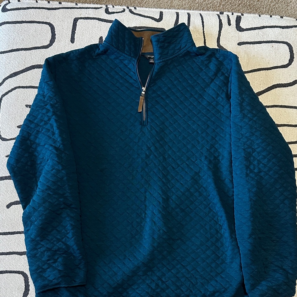 Banana Republic Men's Teal Quarter-Zip Sweater size 2xl